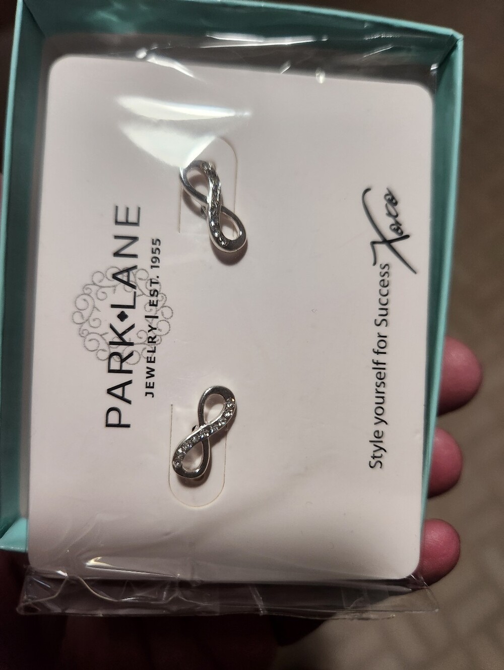 Park Lane Silver Infinity Crystal Stud Earrings